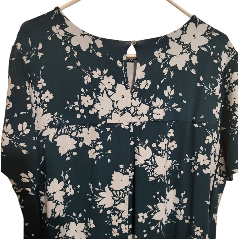J. Jill Wearever Collection Emerald Green White Floral Midi Dress, Size XLT NEW - Picture 2 of 9